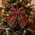 thumbnail image 7 of 1 PC Red Green Plaid Christmas Bow, 30 x 25 cm Wired Ribbon Bow for Tree, Wreath, Garland, Door, Mantel & Holiday Decor, 7 of 7