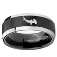thumbnail image 2 of Tungsten Hammerhead Shark 8mm Brushed Black 2 Tone Beveled Edges Men Ring, 2 of 2