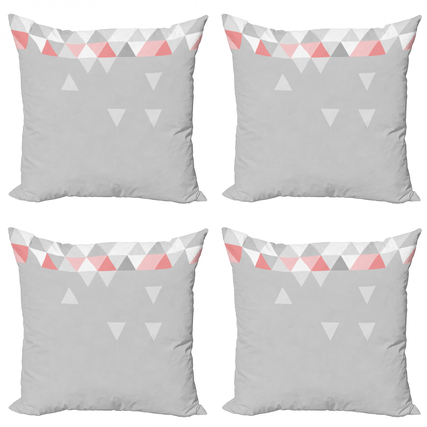 Decorative Square Accent Pillow Case Grey Coral Ambesonne Abstract Throw Pillow Cushion Cover 24 X 24 Geometric Triangles in The Polygonal Style with Modern and Symmetric Forms of Art Pattern 