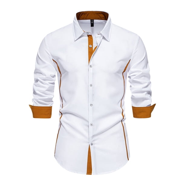 2025 Camisa informal de manga larga para hombre: material resistente, versátil para el trabajo o las vacaciones