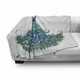 thumbnail image 2 of Peacock Soft Flannel Fleece Throw Blanket, Peacock Illustration Floral Classical Curvy Design Tropics Wildlife Theme, Cozy Plush for Indoor and Outdoor Use, 70" x 90", Blue Yellow, by Ambesonne, 2 of 5