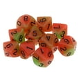 thumbnail image 3 of segolike Tabletop Game 10pcs Dice D10 Luminous 1.6cm Multi Dice Set Orange+Green, 3 of 9