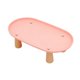 thumbnail image 2 of Soporte para comedero de gato con patas de madera resistentes, antivómitos, para mascotas. Rosa 31cmx17cm, 2 of 9