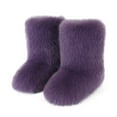 thumbnail image 4 of YLYL Women's Mid Calf Boots Fuzzy Fluffy Furry Warm Fur Lined Round Toe Winter Snow Boots Flat Shoes, 4 of 4
