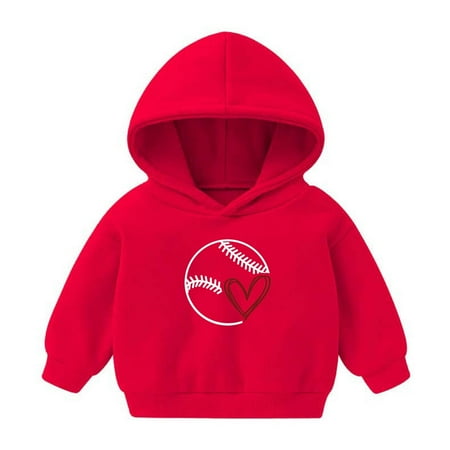 

Aofany Toddler Baby Boy s Girl s Hoodie Children s Casual Heart Baseball Print Sweatshirt For The Baby Gift