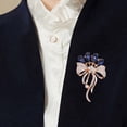thumbnail image 4 of Unique Sparkling Pin Floral Clothing Jewelry with Artificial Crystal Floral Badge for Daily Wear Special Occasion, 4 of 9