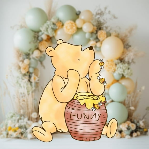 Classic Winnie The Pooh Cutout, Baby Shower Decor, Honey Bear Baby Birthday, Bear Props