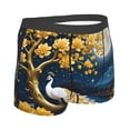 thumbnail image 3 of Daiia Moonlit Golden Tree Peacock Men's Underwear Boxer Briefs, Cotton Stretch Moisture-Wicking Underwear-XX-Large, 3 of 9