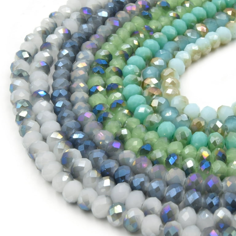 Chinese Crystal Beads 6mm Faceted Bi Color Metallic Rondelle