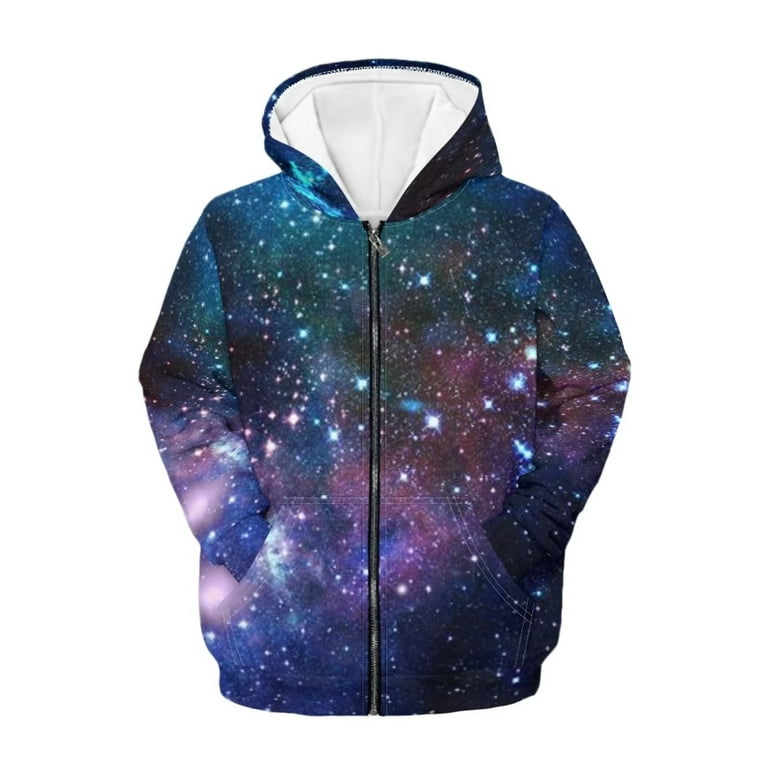 Teen\'s Sweatshirts Zip Hoodies 14-16 Universe Jacket Stretchy FKELYI Size Hoodie & Hoodie Star Boys T y2k Comfortable Zipper Fashion
