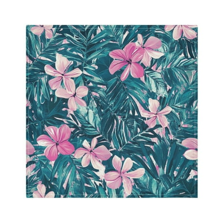 

WOBOGO Pink Flower Cloth Napkins 4 Pieces Soft Elegant Touch Durable Absorbent Quick Drying for Elegant Dining