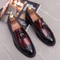 thumbnail image 3 of Mocasines con borlas para hombre, zapatos Oxford de piel para oficina, zapatos vintage rojos para hombre, zapatos de boda para hombre, zapatos sin cordones Pria (26,5 cm), 3 of 3