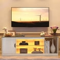 thumbnail image 1 of Bestier 58" LED TV Stand for PS5 Gaming Entertainment Center for 60/65 inch TV, Wash White, 1 of 8