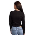 thumbnail image 4 of Wicked Glinda  Glinda Best Witch Women's Black Long Sleeve Baby Tee-XXL, 4 of 7