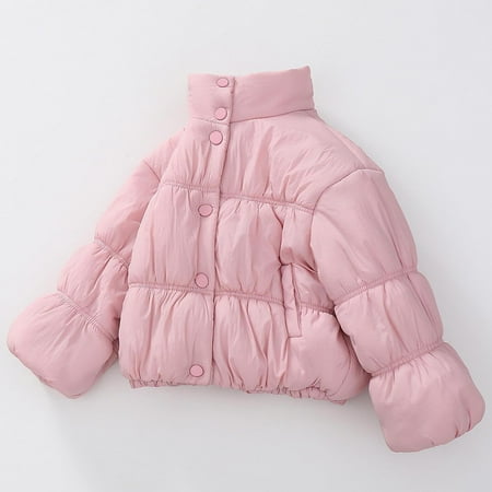 Boys Winter Coats Toddler Puffer Jacket Button Down Jacket Pink Jacket Long Sleeve Windproof Toddler Puffer Jacket Boys Jackets Size 12-18 Months