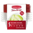 thumbnail image 1 of Rubbermaid TakeAlongs Square Food Storage Containers, 298 mL (1.26 Cup), Ruby Red, 5 Pack, 1 of 4