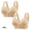 Beige, variant on WREESH 2 Pack Push-Up Bra Ladies Wireless Comfortable No Underwire Bras Breathable Gathering Front Opening Buckle Bra Women Underwear Beige