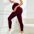 thumbnail image 5 of XUNKUSGA Maternity Leggings High-Waisted Stretchy Breathable Leggings for Women Casual Solid Color Yoga Pants Classic Full-Length Yoga Pants Women S-2XL Red, 5 of 9