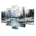 thumbnail image 2 of Designart "Canada Misty Mountain IV" Winter Landscape Metal Wall Decor Set, 2 of 5