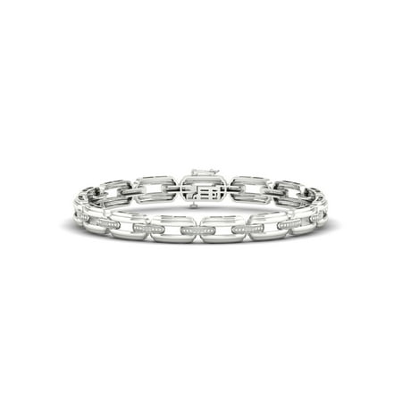 Imperial S925 Sterling Silver 1/10CT TW Diamond Link Bracelet for Men