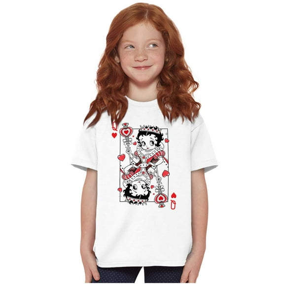 Betty Boop Queen of Hearts Card Girls Kids T Shirt Tees Teen Brisco Brands S