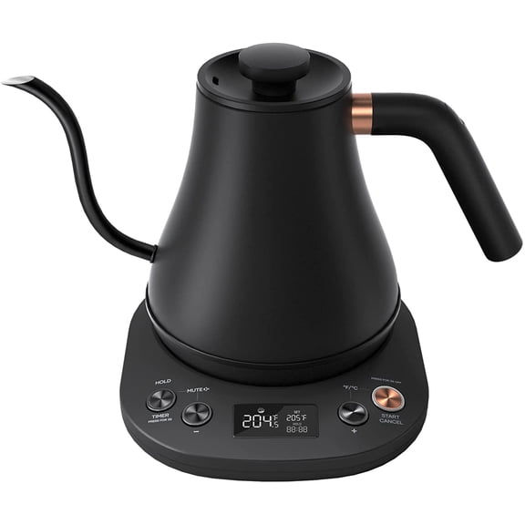 ZHIBO 0.8L Gooseneck Electric Kettle, ±1°F Temp Control, Auto Shut-Off, Matte Black, ZHIBOista