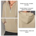 thumbnail image 5 of Hoodie Zipper Pocket Long Sleeve Drawstring Pure Color Fashionable Hooded Tops for Women Khaki L, 5 of 6
