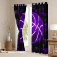 thumbnail image 4 of Homewish Neon Purple Basketball Black Out Curtains for Boys, Futuristic Square Honeycomb Curtains Pack of 2 (42x63 Each), Sports Theme Bedroom Curtains, Blackout Curtains Room Decor, 4 of 7