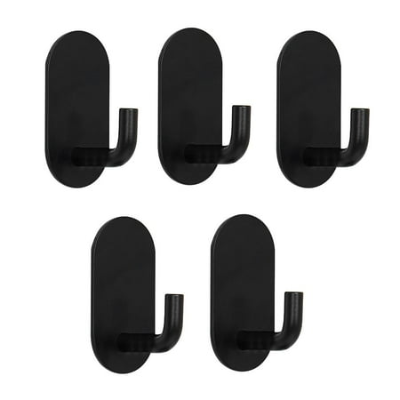 

5pcs Stainless Steel Wall Hooks Punch-free Wall Hangers with Nail-free Glue for Living Room Kitchen Bedroom Bathroom