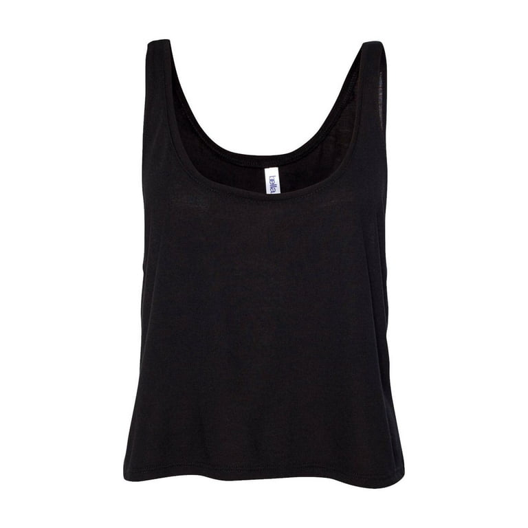 Bella Canvas Women's Flowy Boxy Cropped Tank Top - Soft Rayon Blend, Athletic Heather, Size Small, Casual Layering Top