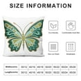 thumbnail image 6 of COMIO High-Quality Big Butterfly Green 2-Piece Short Plush Pillowcase Set White, 6 of 6