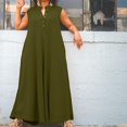 thumbnail image 4 of HBFAGFB Combinaisons pour Femmes Grande Taille Col Rond Décontracté Sans Manches Taille Haute Vert Taille TTG, 4 of 9
