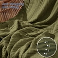 thumbnail image 2 of PHF Cooling Muslin Queen Blanket for Hot Sleepers, 4-Layer Breathable Bamboo Rayon & Cotton Gauze, Lightweight Summer Blanket for Bed or Couch, 90" x 90", Burnt Olive, 2 of 7