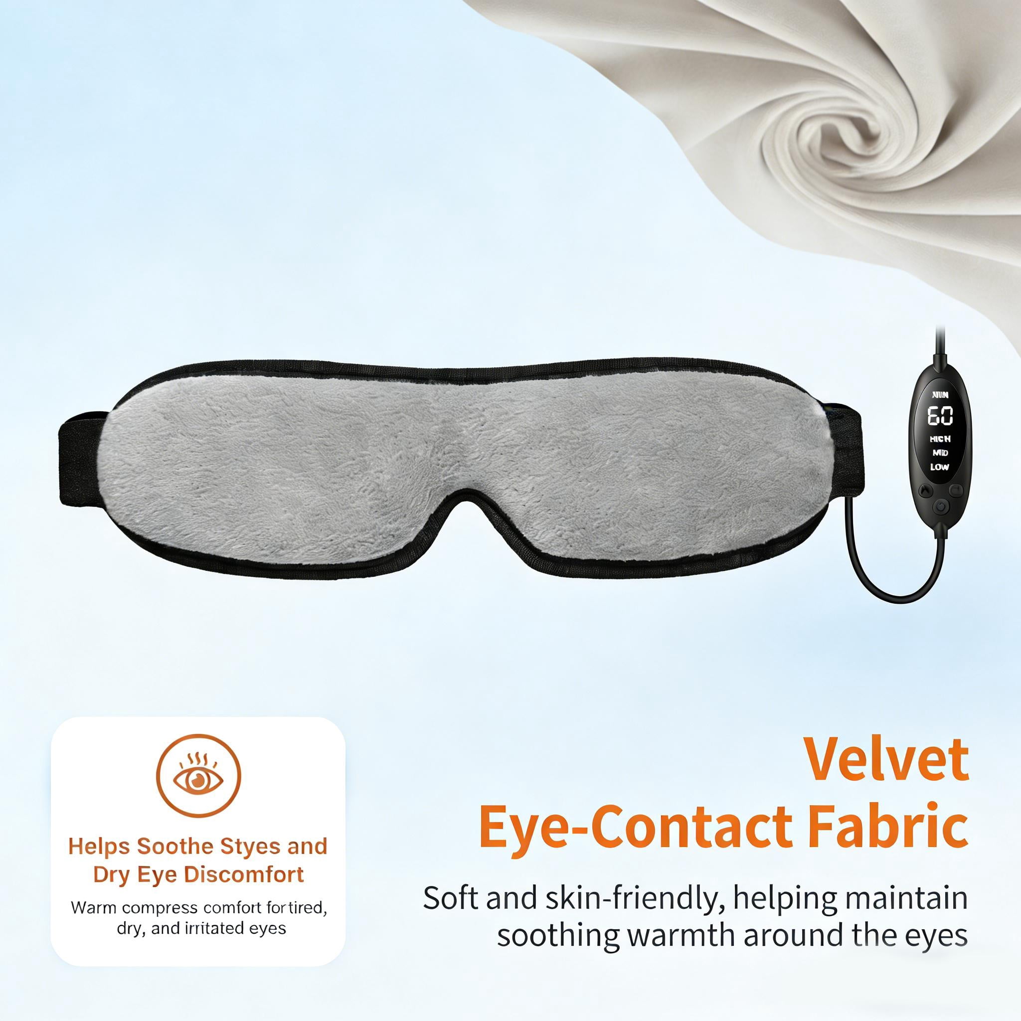 FACEMOON USB Heated Eye Mask for Dry Eyes Relief and Better Sleep, Warm Compress with Constant Temperature Comfort Therapy