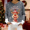 thumbnail image 2 of Festive Print Cozy Flannel Pullover Sweater For Casual Long Sleeve Crewneck Holiday Top Soft Warm Winter Knitwear, 2 of 5