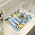 thumbnail image 4 of Yayeee Dish Drying Mat for Kitchen Counter 18" x 24" Microfiber Super Absorbent Coffee Decorative Pad, Retro Lemon Leaves, 4 of 9