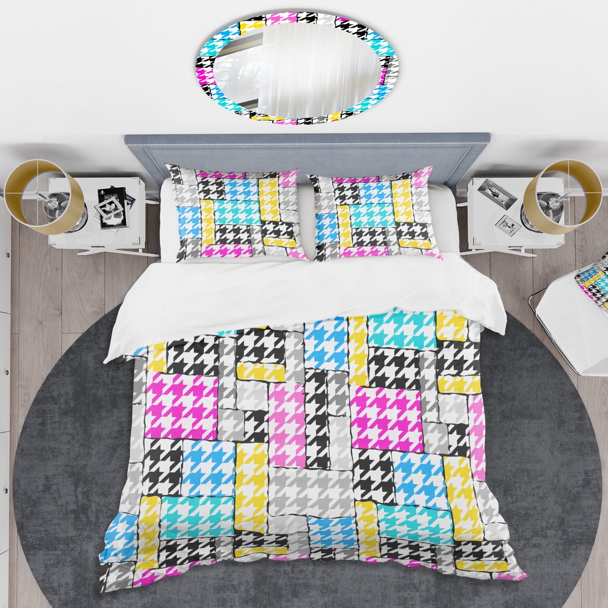 Designart 'Classic Hounds-tooth Pattern II' Mid-Century Modern Duvet Cover Set