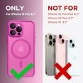thumbnail image 2 of Magnetic for iPhone 15 Pro Case, [Compatible with MagSafe] [Full Camera Protection] Shockproof Protective Slim Translucent Matte Phone Case for iPhone 15 Pro 6.1'', Shocking Pink, 2 of 14