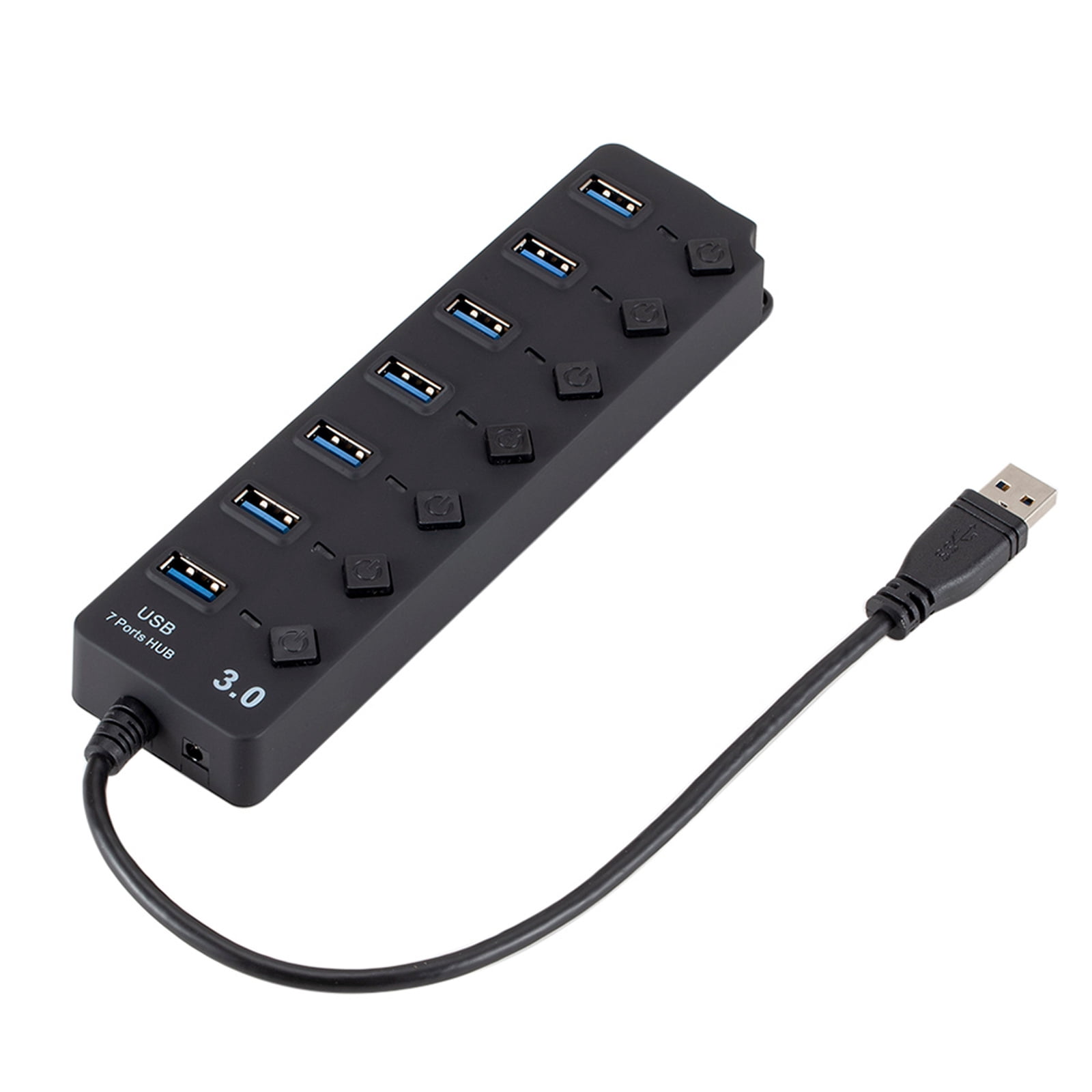 Hub USB 3.0 Con 7 Porte E Interruttori On/ff, Splitter Con Adattatore Di Alimentazione
