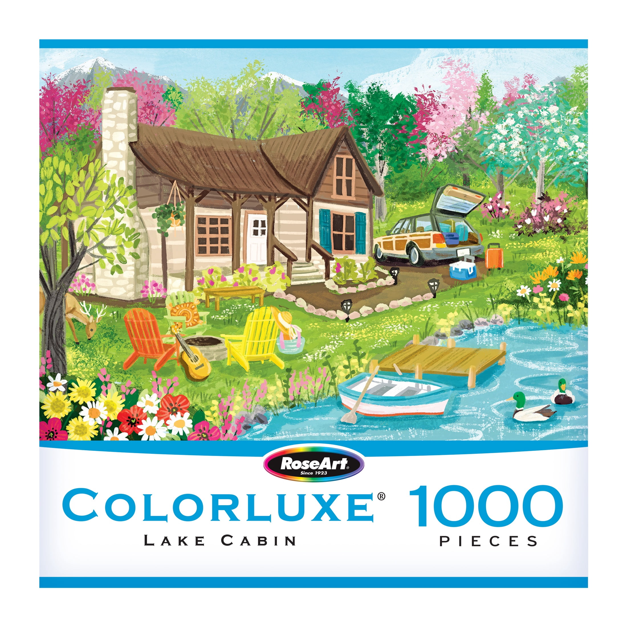 RoseArt Colorluxe 1000-Piece Lake Cabin Adult Interlocking Jigsaw Puzzle