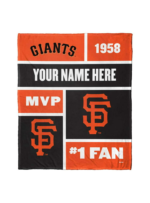 San Francisco Giants MLB Colorblock Personalized Silk Touch Throw Blanket