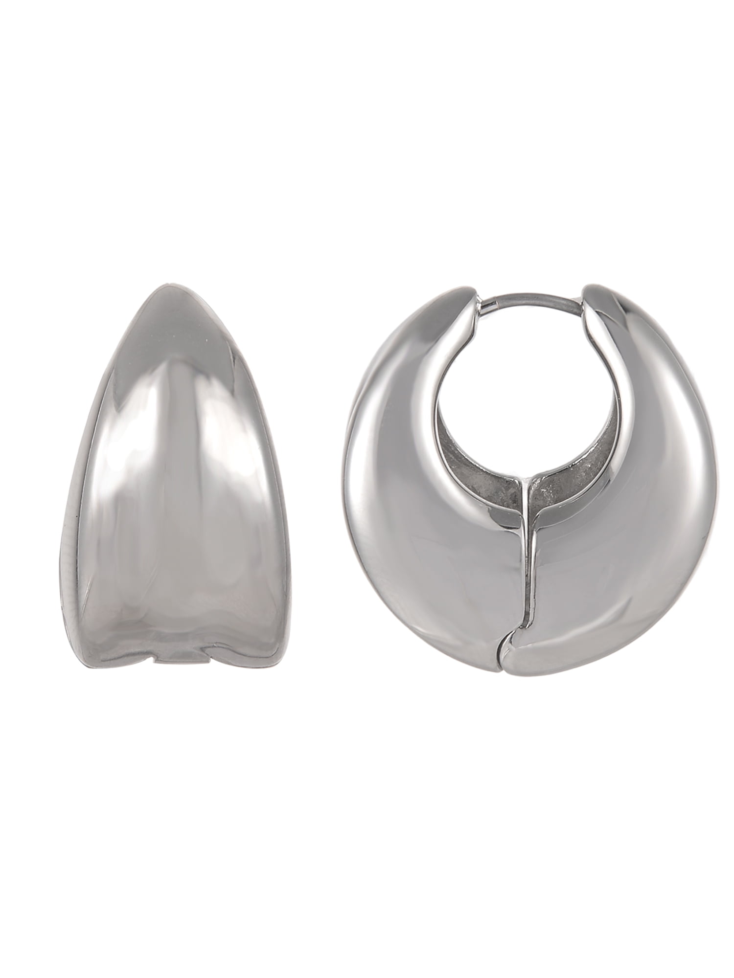Time and Tru Silvertone Hinged Huggie Earring