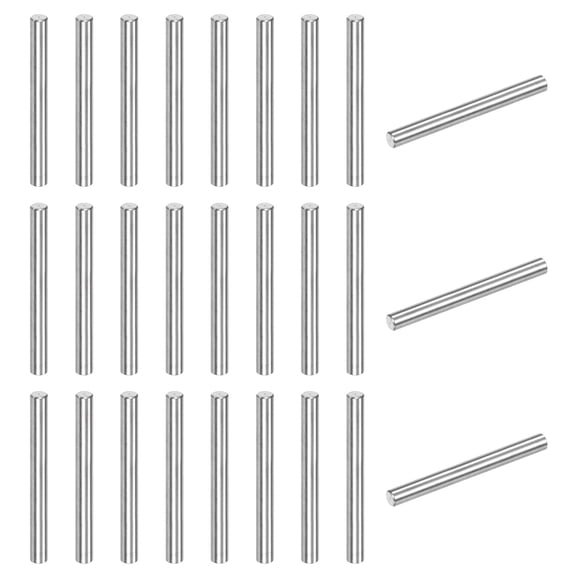 Uxcell 50-Pack 3 x 30mm Dowel Pin, 304 Stainless Steel Support Pin Fastener Elements for Metal Devices [Silver Tone]