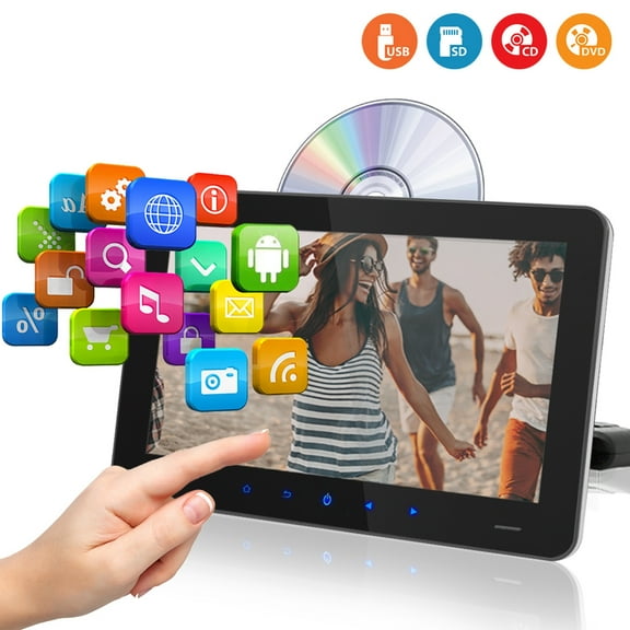 PYLE PLDHR924 - Touchscreen CD/DVD Player - Vehicle Headrest Mount Multimedia Entertainment System (9.4 -inch Display)