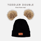 thumbnail image 3 of Gorro para niño pequeño, gorro de punto con pompón doble de invierno de color, 3 of 5
