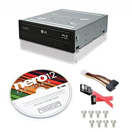 LG WH14NS40 M-Disc Burner 3D Playback Internal 14X Blu-ray Writer with Nero 12 Essentials Burning Software Trial Version and SATA Cable (Best Internal Blu Ray Burner)