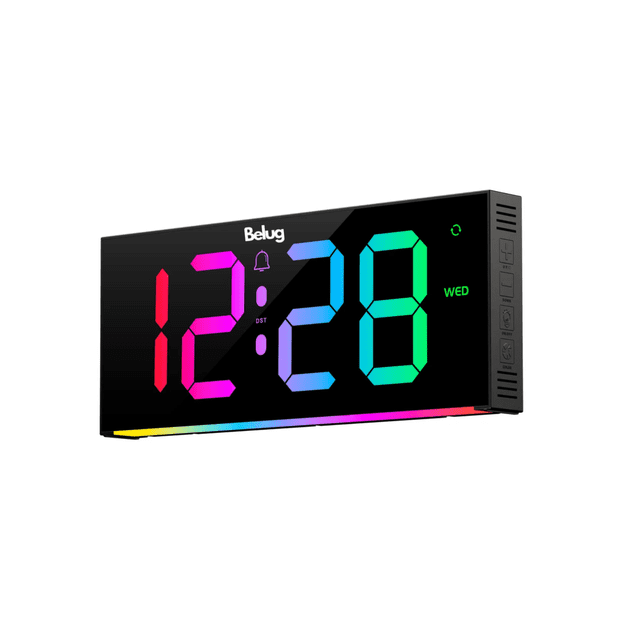 Reloj Electrónico Digital De Color Led Con Horario De Verano Belug Negro