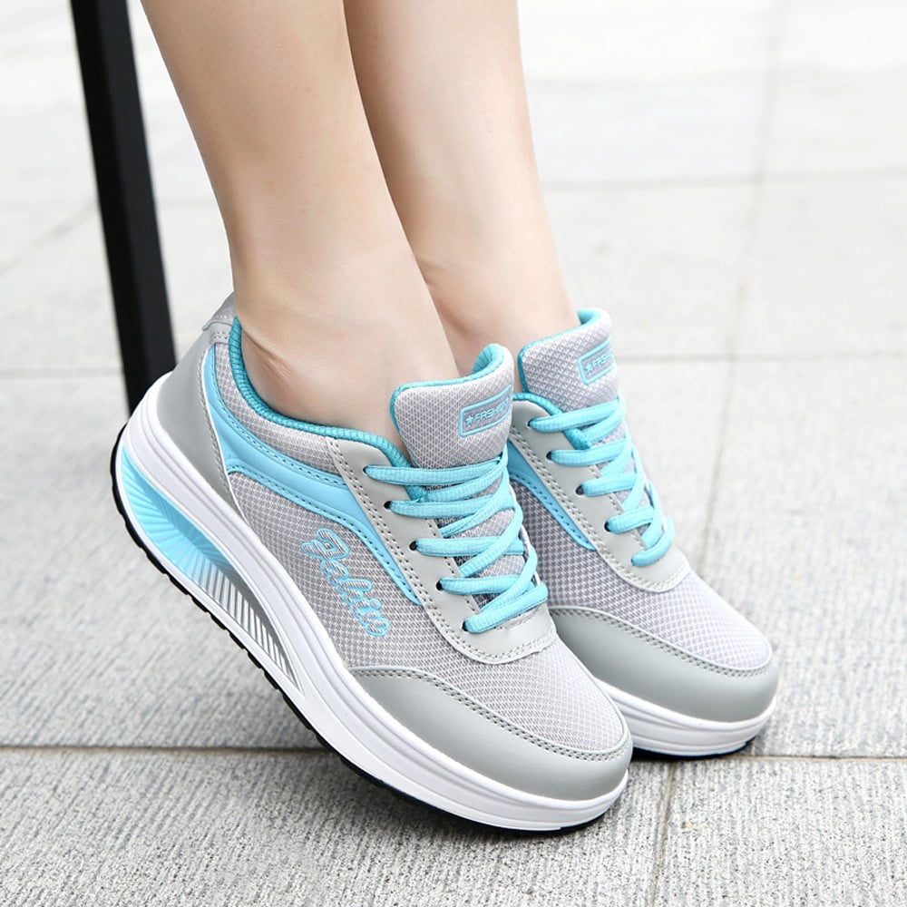 Womens Shoes Womens Tennis Shoes Sneaker Soft Mesh Blue Size 7