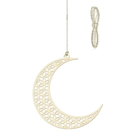 

Eid Wooden Pendant Hollow Moon Star Castle Wood Crafts Art Ornament