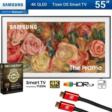 Samsung QN55LS03DAFXZA 55 inch The Frame QLED 4K Smart TV 2024 Bundle with 2 YR CPS Enhanced Protection Pack